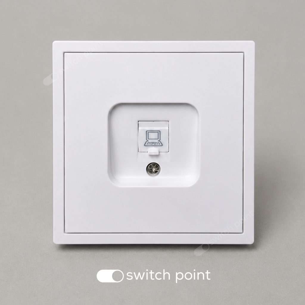 Інтернет-розетка RJ45 Cat 6 одинарна, Slim Series, Білий (без рамки)