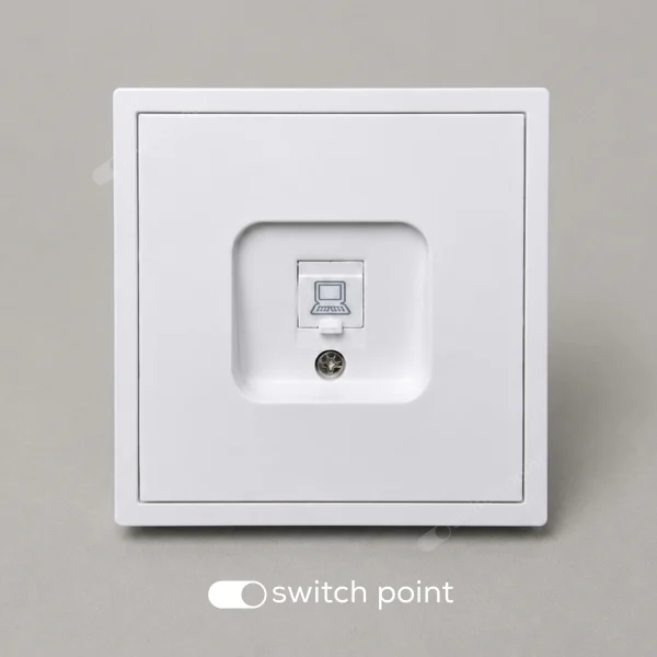 Інтернет-розетка RJ45 Cat 6 одинарна, Slim Series, Білий (без рамки)
