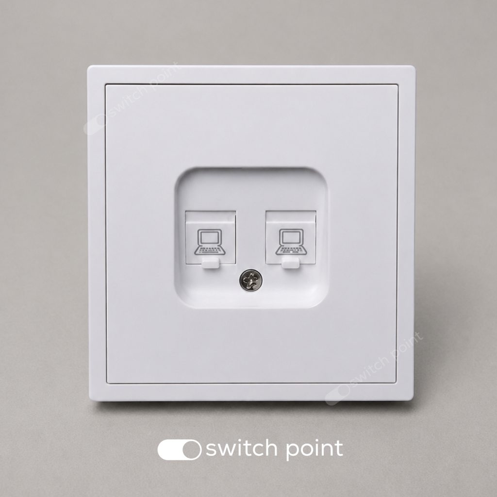 Інтернет-розетка RJ45 Cat 6 подвійна, Slim Series, Білий (без рамки)