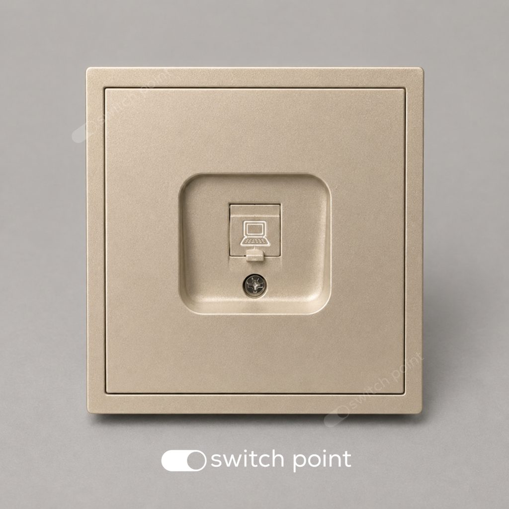 Інтернет-розетка RJ45 Cat 6 одинарна, Slim Series, Золотий (без рамки)