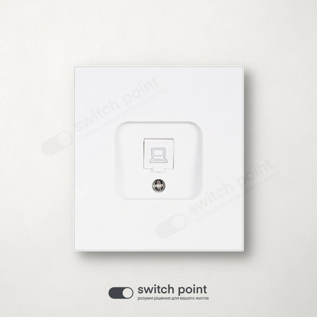 Інтернет-розетка RJ45 Cat 6 одинарна, Ultra Slim Series, Білий (без рамки)