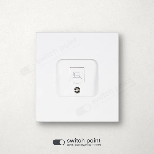 Інтернет-розетка RJ45 Cat 6 одинарна, Ultra Slim Series, Білий (без рамки)